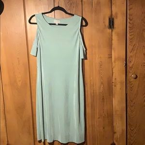 Jade Green Open Shoulder Dress from Belle Sky